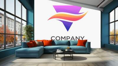 Abstract triangle logo design Wall mural