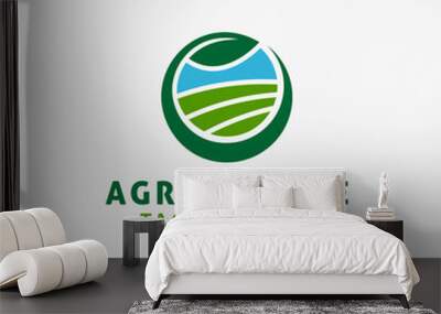 Agriculture and farm logo design Wall mural