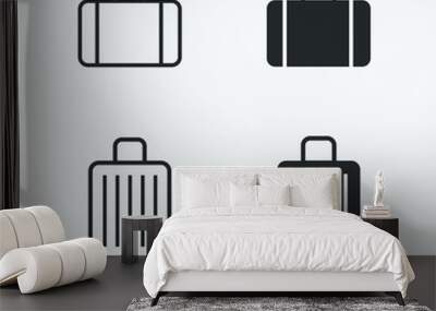 baggage icons set. vector illustration of suitcase for web Wall mural