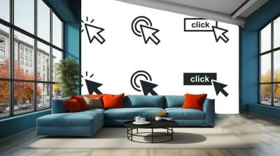 set of computer mouse click cursor icons Wall mural