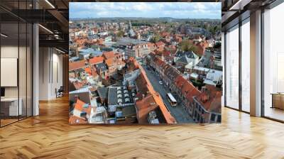 The view over Tournai (Doornik) from the Belfry of Tournai, Belgium Wall mural