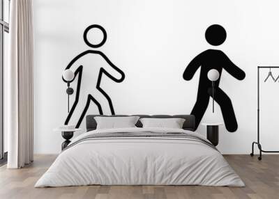 vector illustration of walking man isolated icon Wall mural