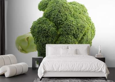 Head of broccoli isolated on white Wall mural