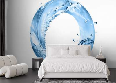 stylized font, text made of water splashes, capital letter o, isolated on white background Wall mural