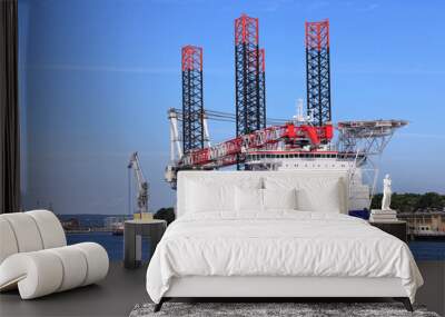 Ship for installing offshore wind turbines. Wall mural