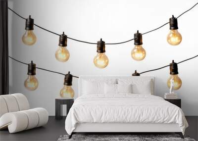 String lights on isolated with transparent concept Wall mural