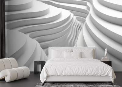 Abstract minimalist white and gray curve modern background. texture white pattern. vector illustration --ar 16:9 Job ID: 2862ec97-4f89-402a-9e45-32d41dcf267f Wall mural