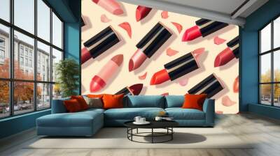 Stylish Seamless Pattern of Lipsticks for Trendy Designs