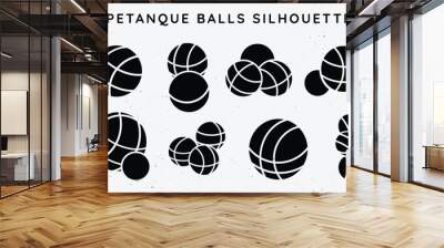 Petanque Balls Silhouette Vector Set Wall mural