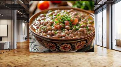 Foul Medames, a popular Middle Eastern dish, is a dip made with fava beans. It is a traditional Egyptian food Wall mural