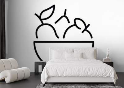 fruits in bowl icon sign Wall mural