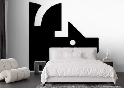 geometric pig icon sign vector Wall mural