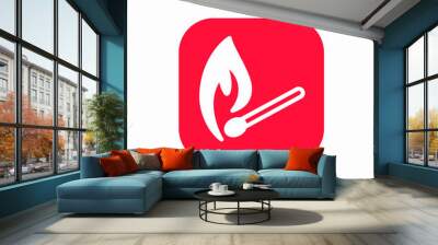 match burn flame fire icon Wall mural