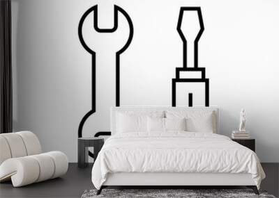 mechanic tools icon sign vector Wall mural