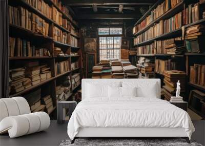 Old documents, books, and archives are kept in the library. Wall mural