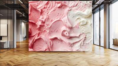 vanilla and strawberry ice cream texture  Wall mural