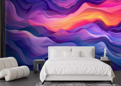 Vector art abstract of mixed violet colors tone. Background landscape and line colors Wall mural