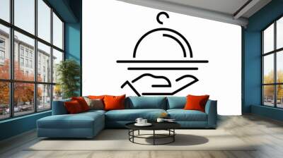 waiter food tray icon sign vector Wall mural