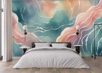 abstract watercolor background with watercolor Wall mural