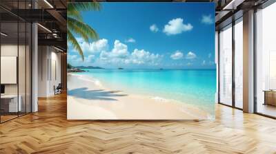 beach with palm trees Wall mural