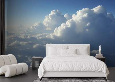 blue sky with clouds Wall mural