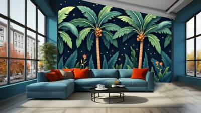 palm trees in the sun Wall mural