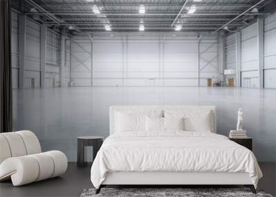 Interior of empty and clean modern warehouse Wall mural