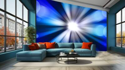  Blue radial abstract background Wall mural