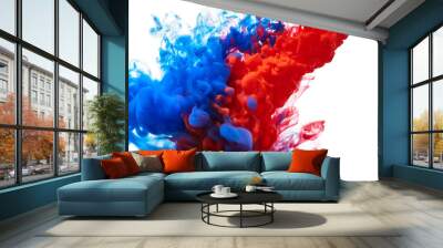 Blue and red ink splash Wall mural