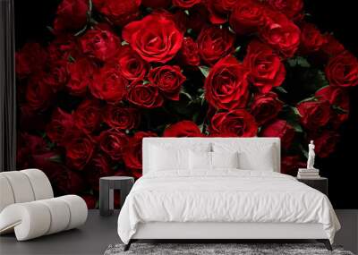 Bunch of red roses flowers  Wall mural