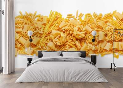 Italian pasta isolated on white background Wall mural