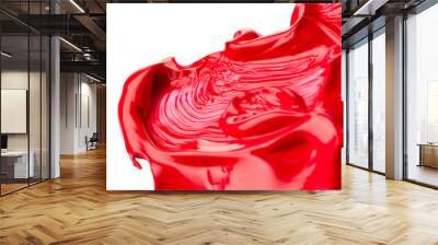 Red paint isolated on white background Wall mural