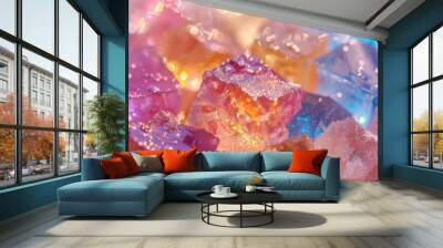 A Rainbow of Sanding Sugar Crystals Wall mural