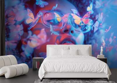 Augmented Reality Butterfly Garden Wall mural