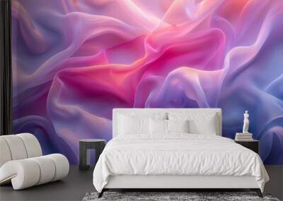 Colors dance in a fabric landscape with unique folds and soft hues at twilight Wall mural