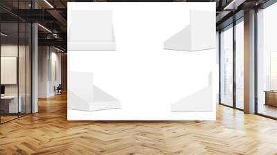 Set of Cardboard Counter Display Boxes Mockups with Various Views, Isolated on White Background. Vector Illustration Wall mural