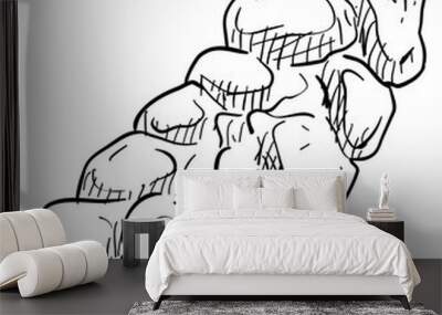 braided bread handdrawn illustration Wall mural