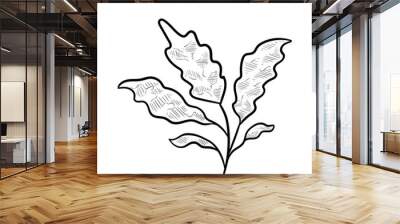 celery leaves handdrawn illustration Wall mural