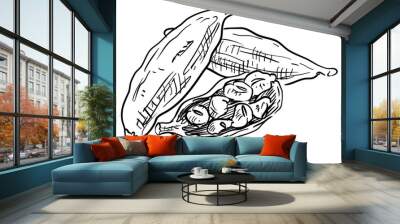 cocoa handdrawn illustration Wall mural