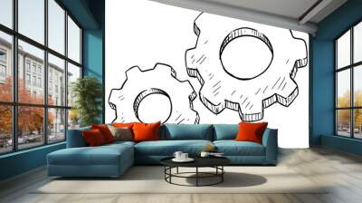 gears handdrawn illustration Wall mural