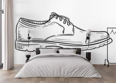 leather shoes handdrawn illustration Wall mural