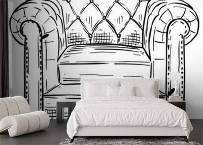 sofa handdrawn illustration Wall mural