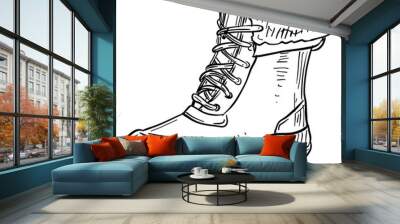 winter boots handdrawn illustration Wall mural