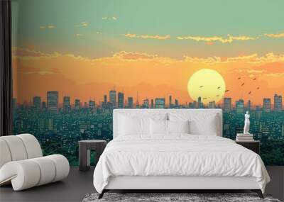 abstract minimalism city illustration professional photography Wall mural