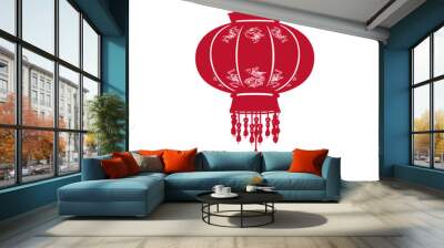 asian chinese traditional lantern red color only Wall mural