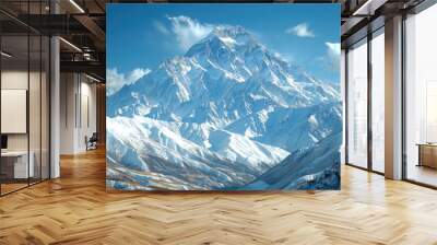 beautiful snow on mountain view in sunny day professional photography Wall mural