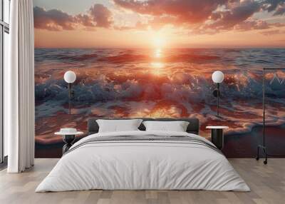 beautiful tropical sunset on ocean beach professional photography Wall mural