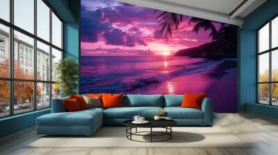 beautiful tropical sunset on ocean beach professional photography Wall mural