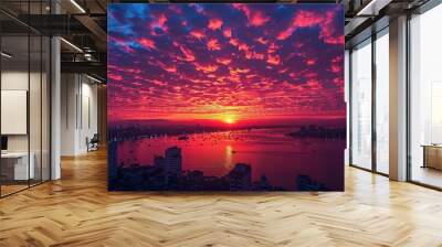 Dusk cloud sky over urban city professional photography Wall mural