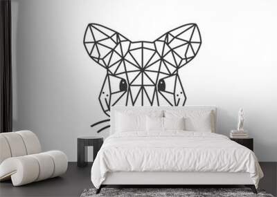 geometric mouse face with a triangular design Wall mural